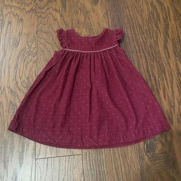 9 Months Maroon Corduroy Dress - Picture 1 of 4